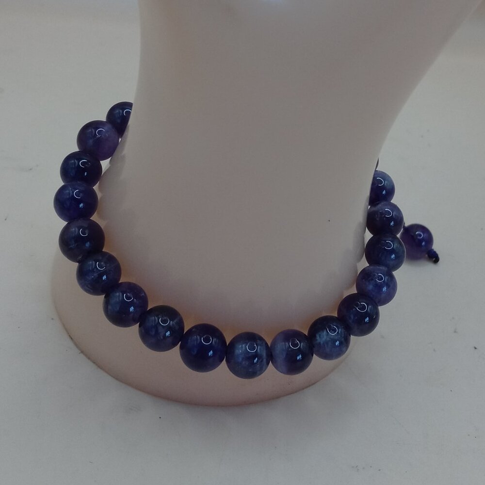 Peruvian Natural Stone Amethyst Spiritual Amulet Unisex Bracelet